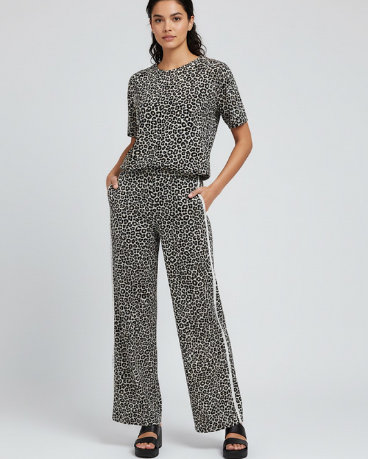 Leopard Print Top and Trousers Co-Ord Set