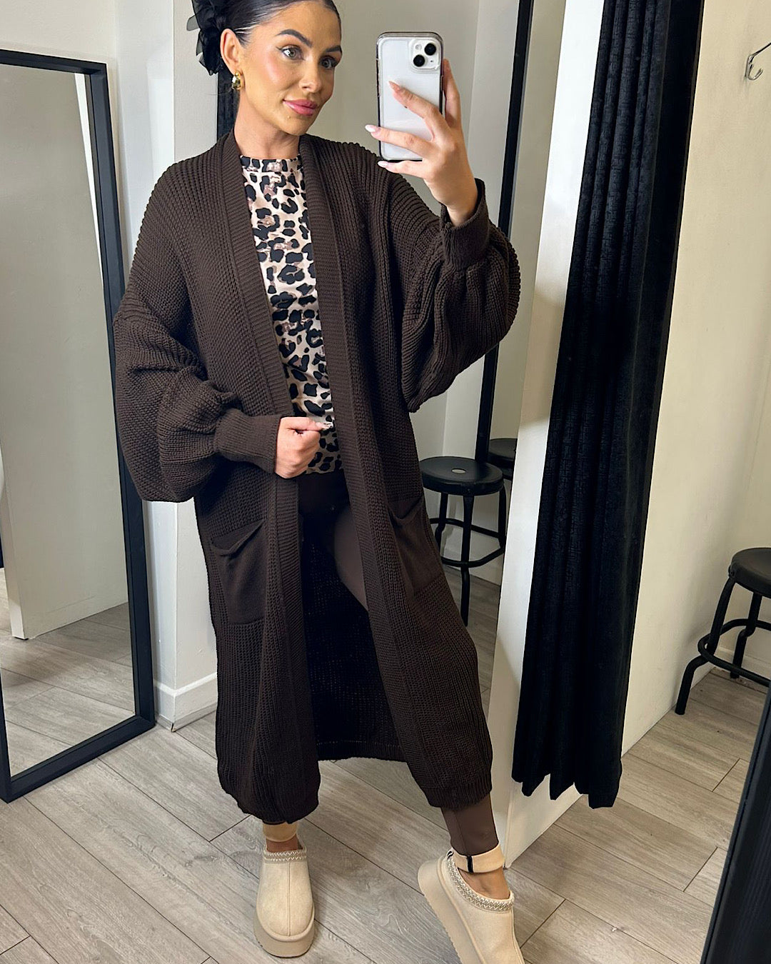 Chocolate Oversized Cardigan