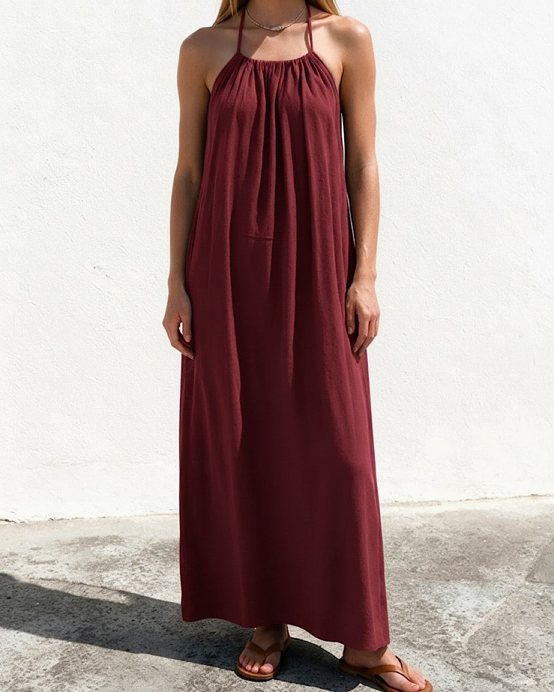 Burgundy Cami Maxi Dress
