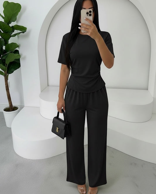 Black Top and Trousers Co Ord Suit