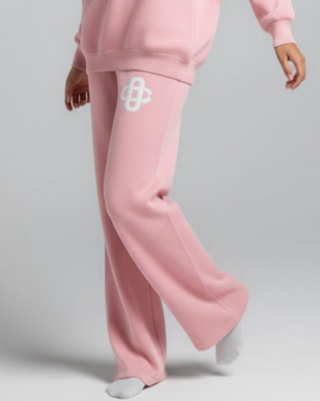 Pink Contrast Motif Knit Suit