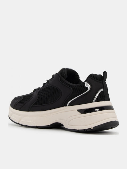 Black Beige Lace Up Trainers