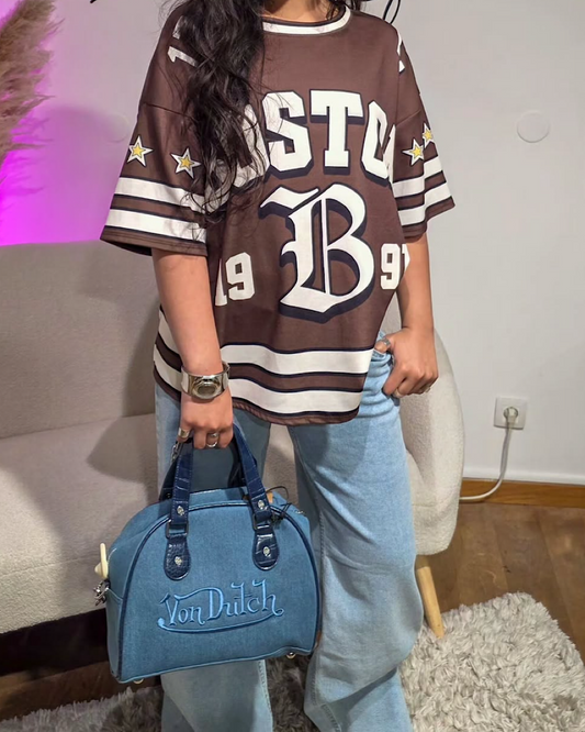 Chocolate Satin Boston Top