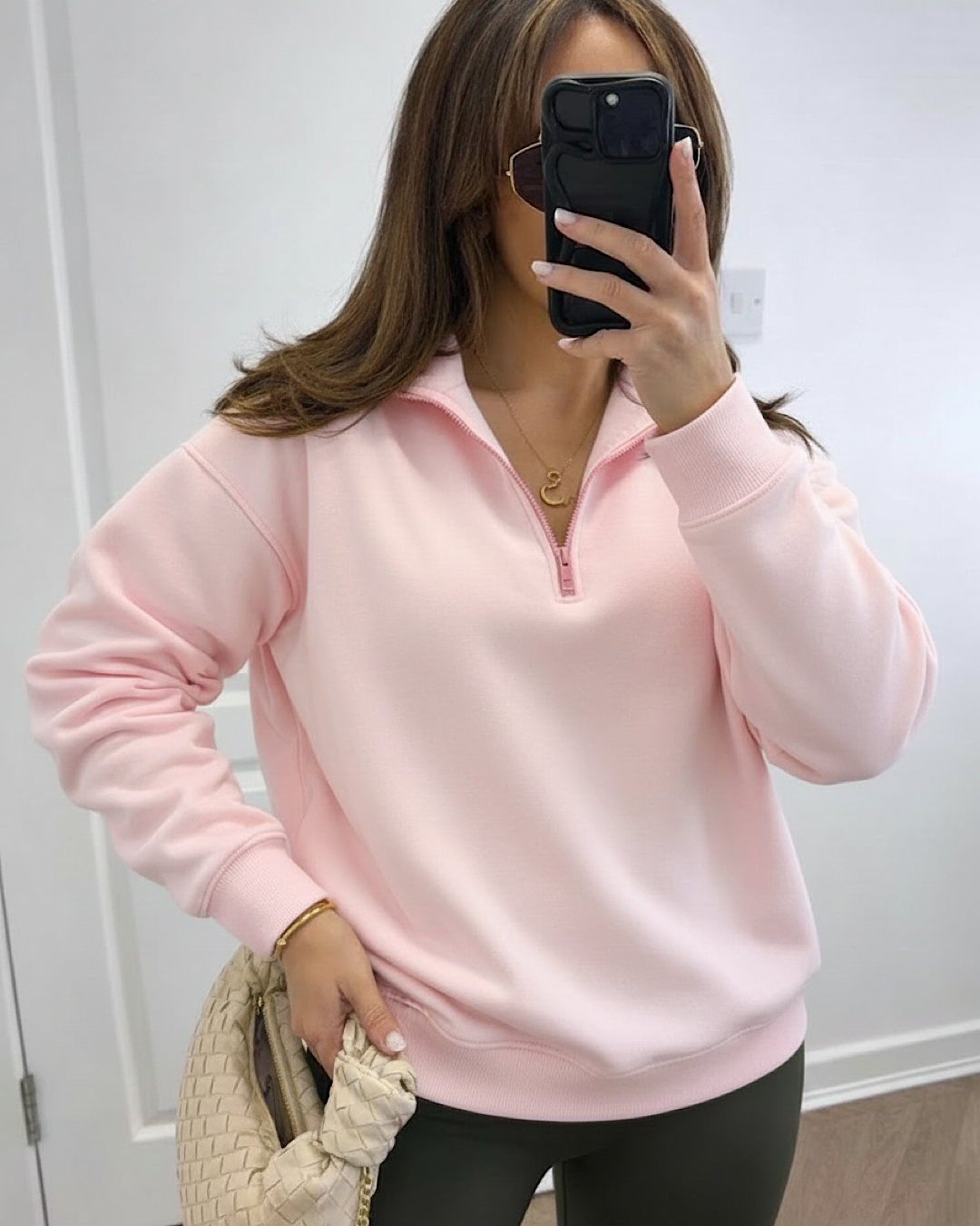 Pink Half Zip Sweat