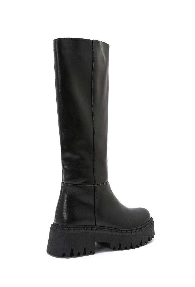 Black Below the Knee Platform Boots