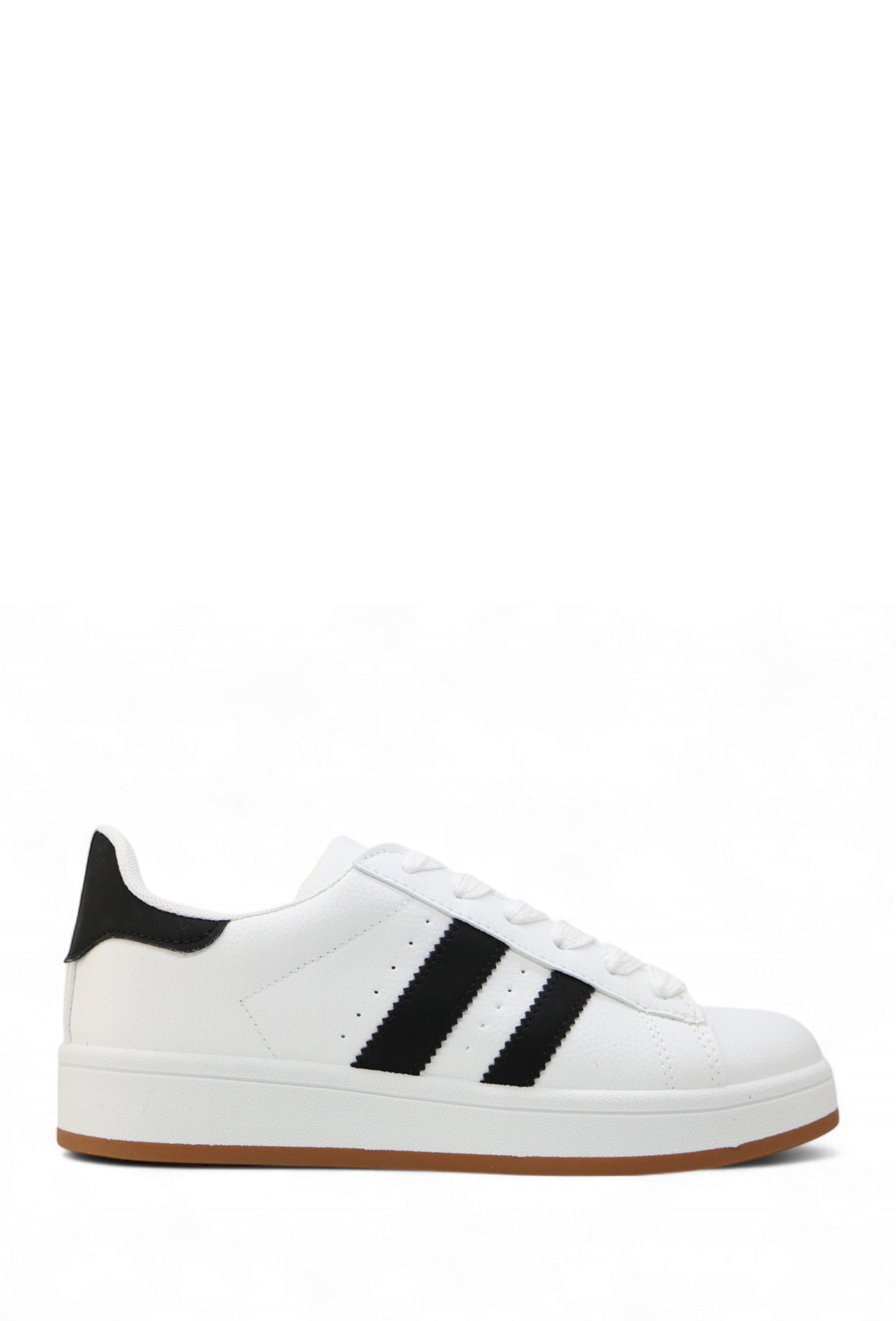 White Black Double Stripe Trainers