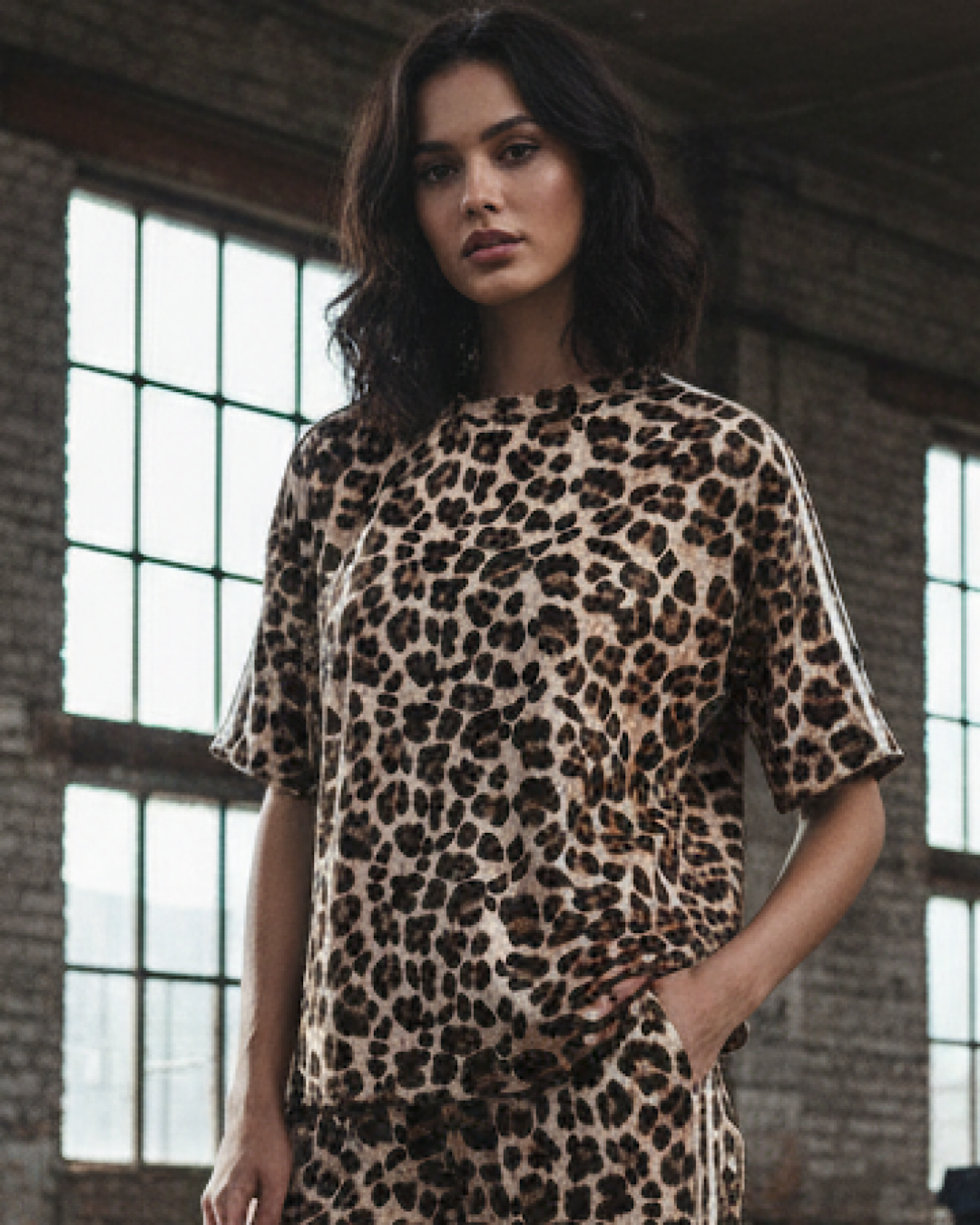 Leopard Print Top and Trousers Co-Ord Set