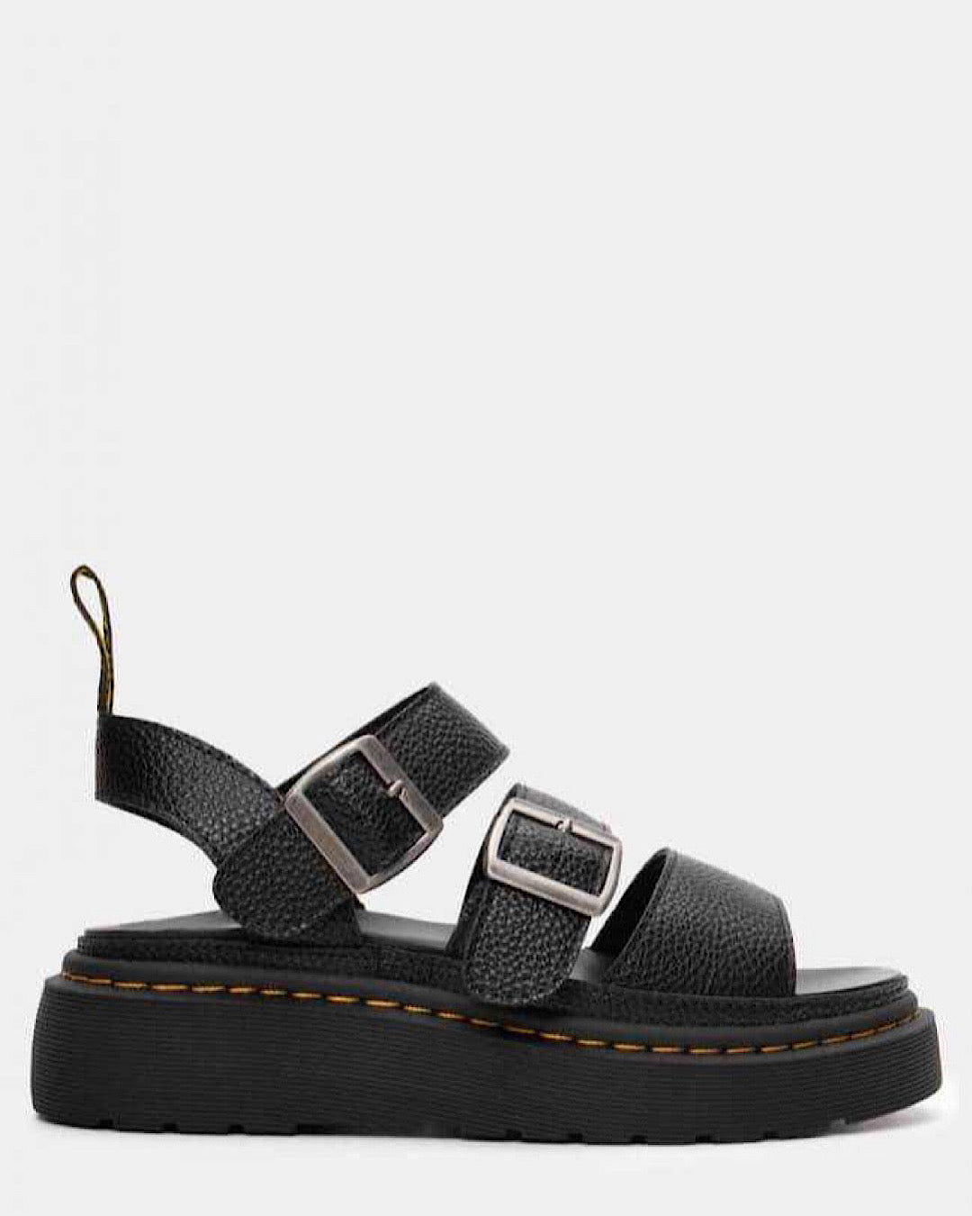 Black Platform Buckle Sandals