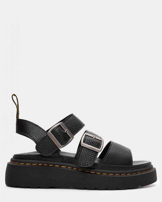 Black Platform Buckle Sandals