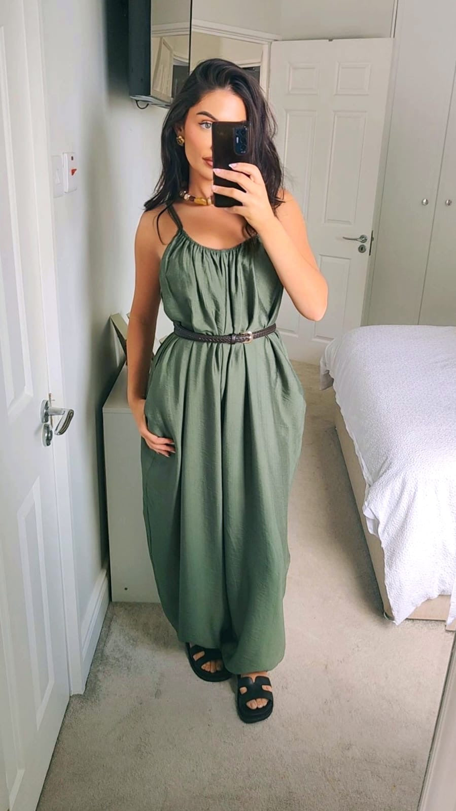 Khaki Oversized Jumpsuit
