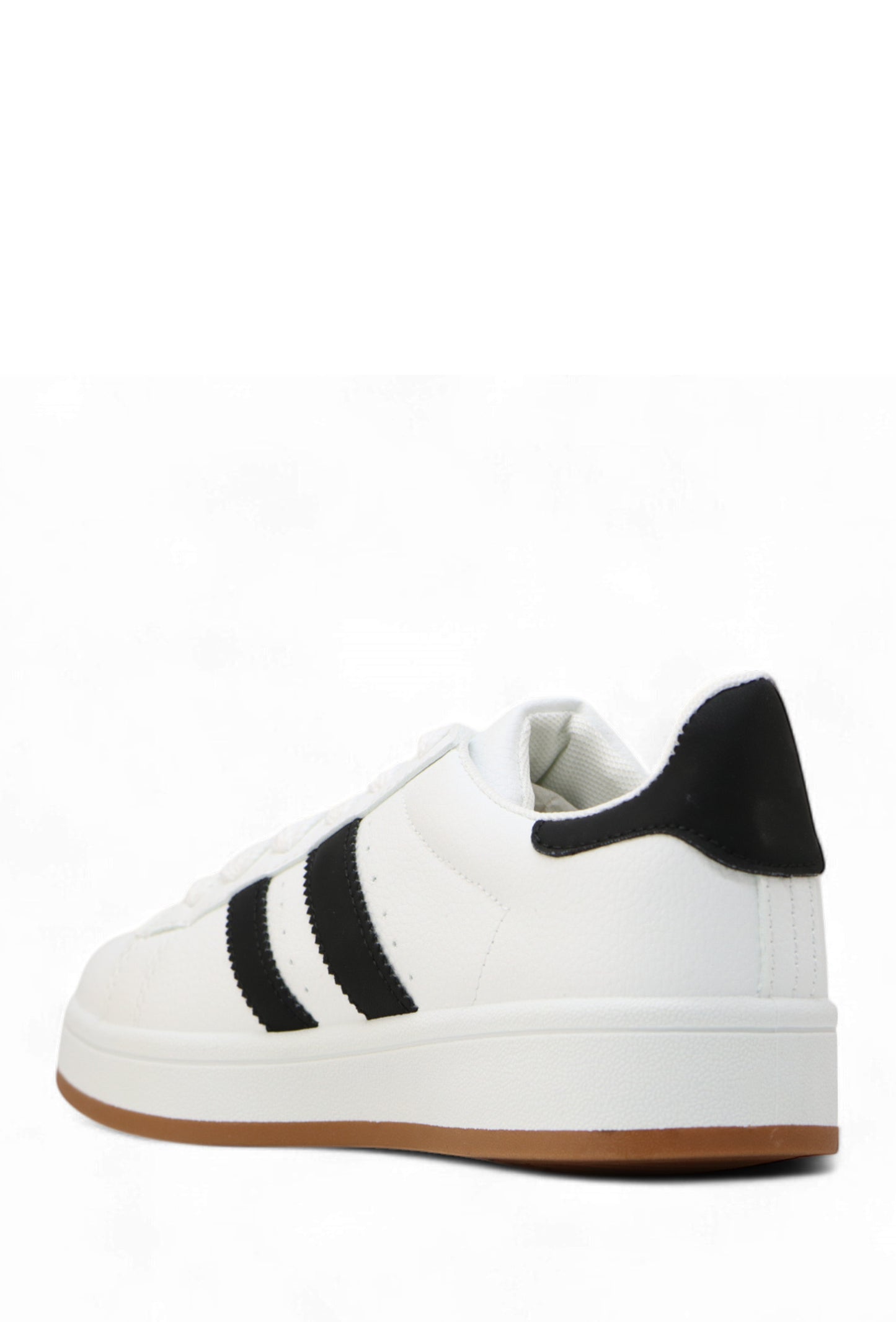 White Black Double Stripe Trainers