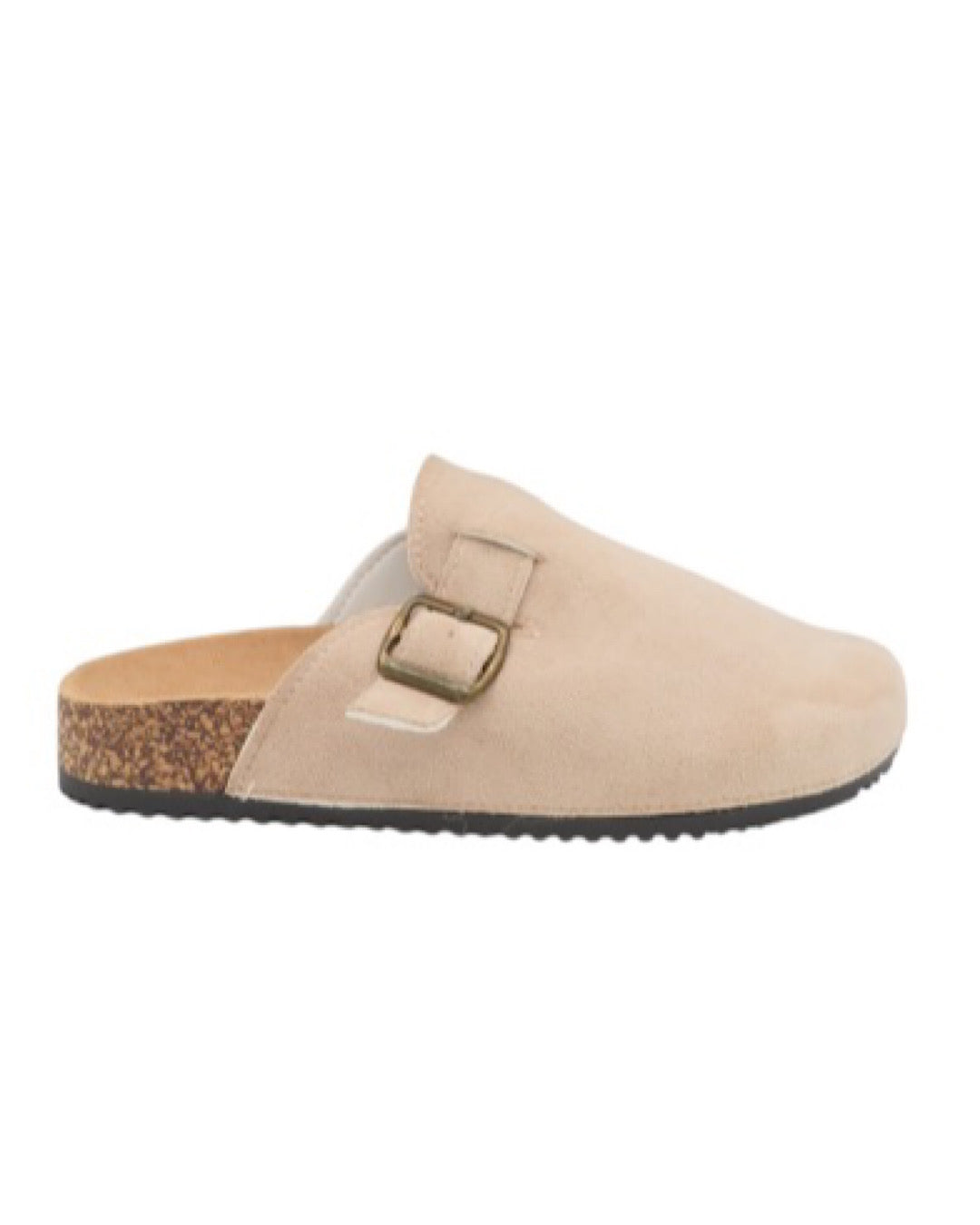 Beige Faux Suede Clogs