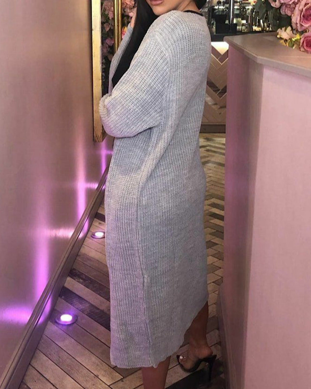 Grey Oversized Maxi Cardigan