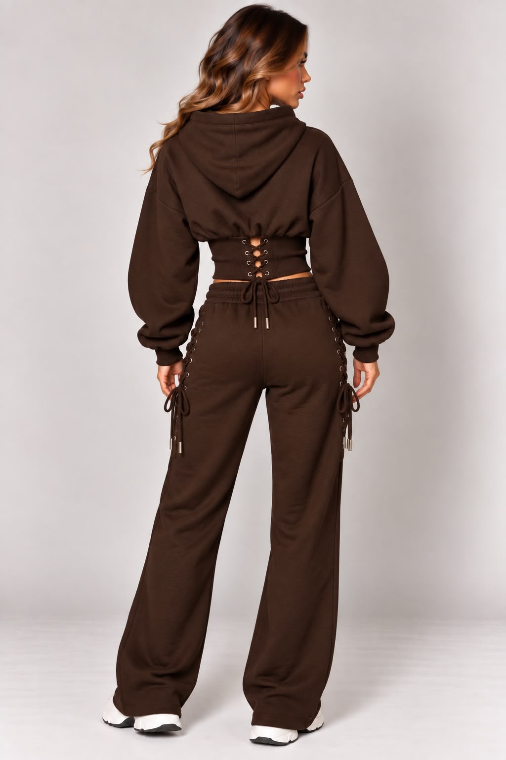 Brown Hooded Corset Suit