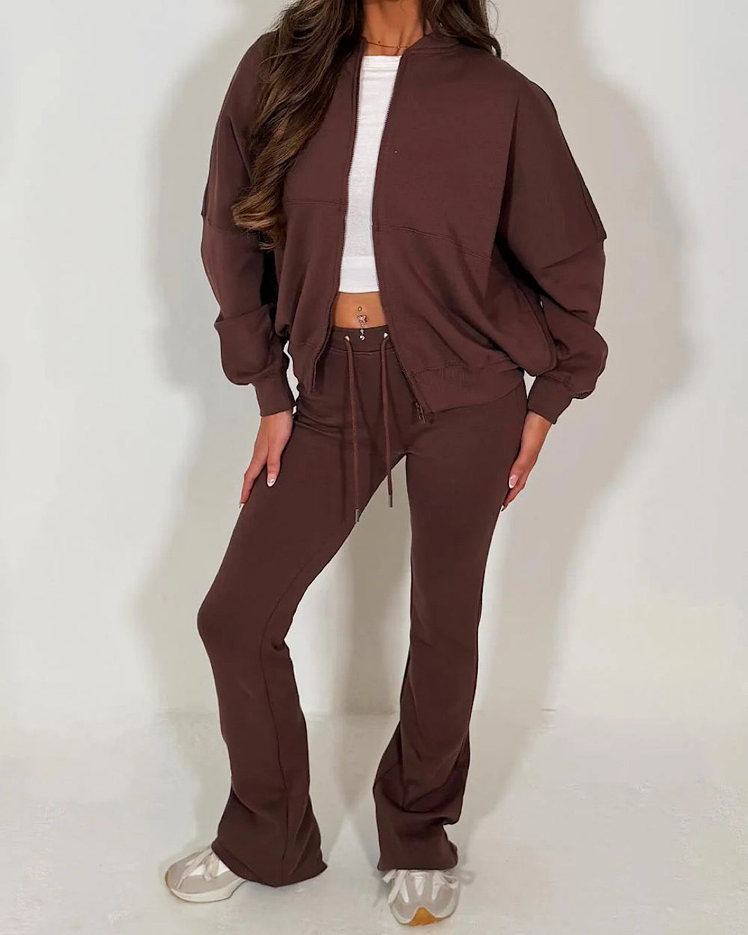 Chocolate Bomber Jacket and Joggers Suit
