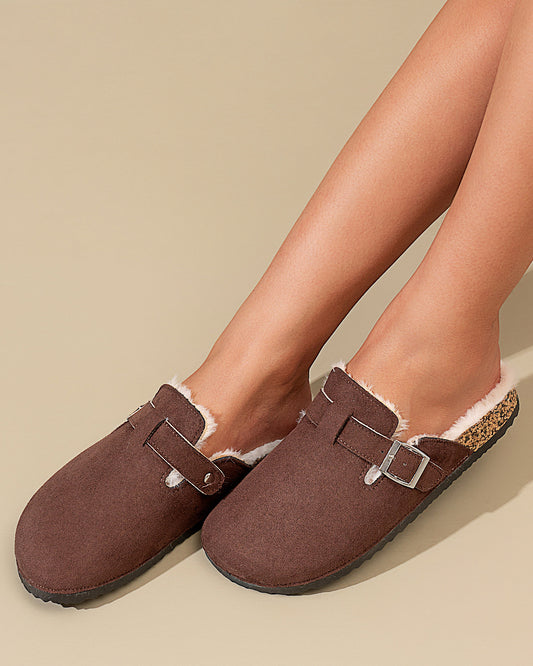 Chocolate Fur Lined Clog