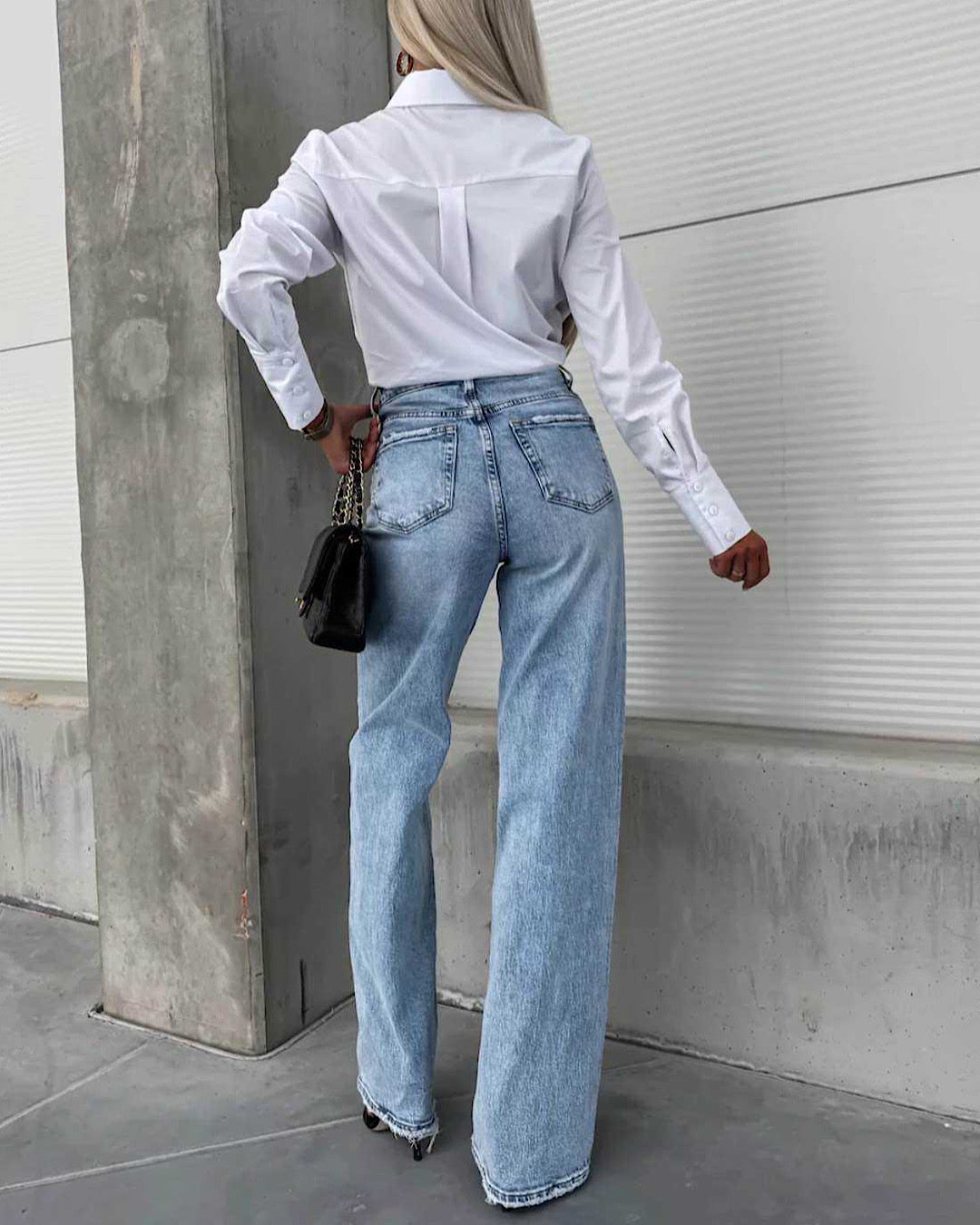 Wide Leg Light Blue Jeans