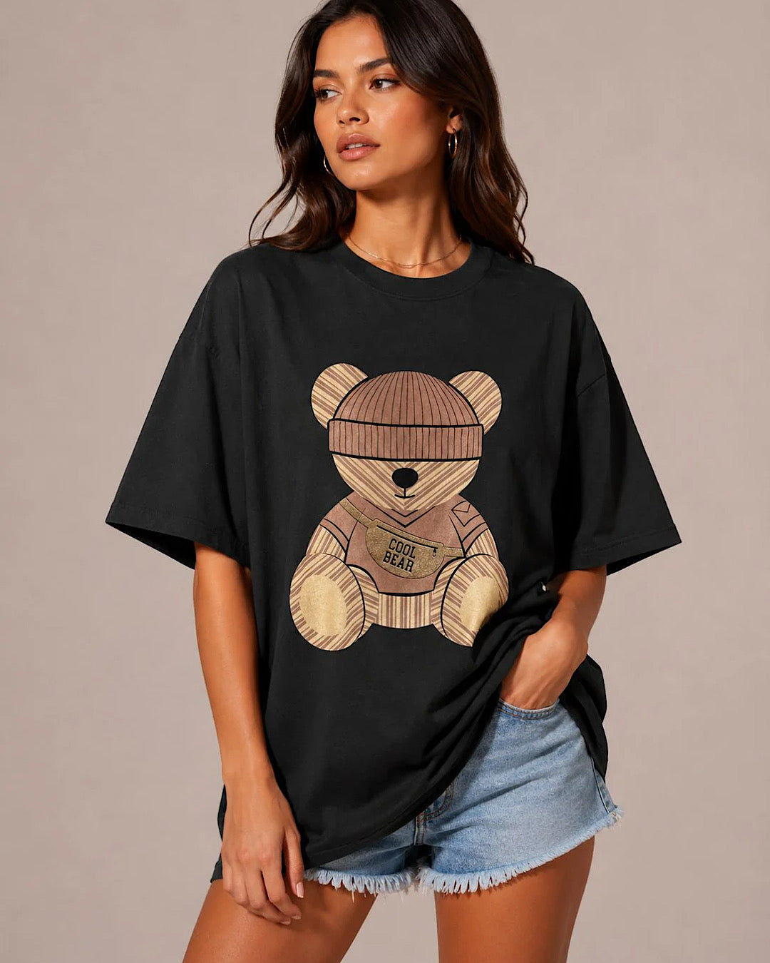 Black Bear Print Tee