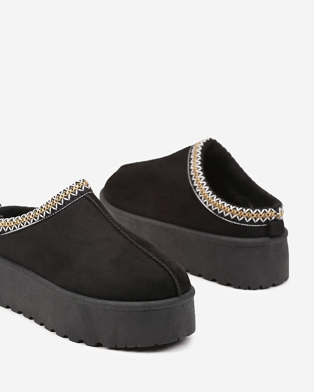 Black Faux Suede Platform Boots