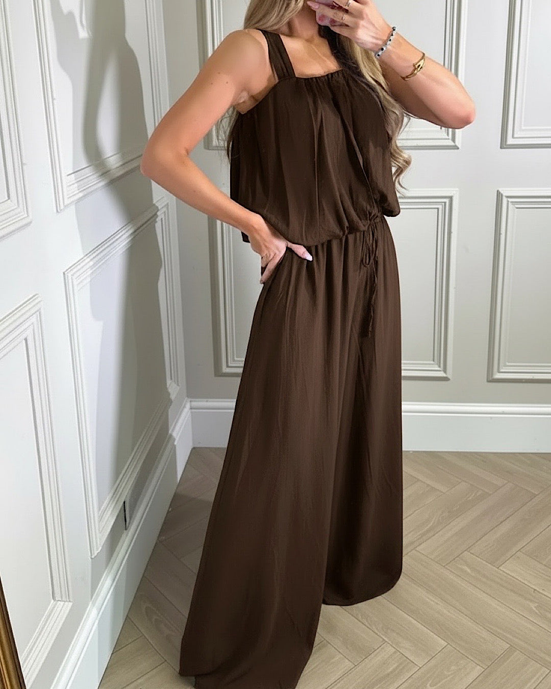 Chocolate Bubble Top and Trousers Set