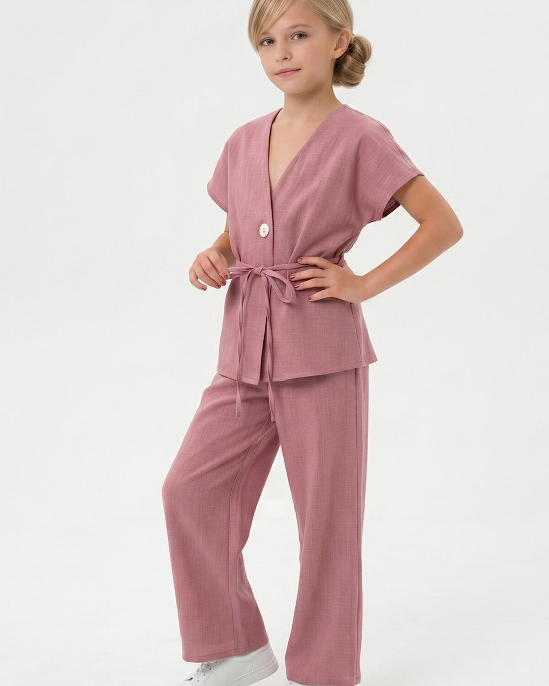 Pink Wrap Over Suit