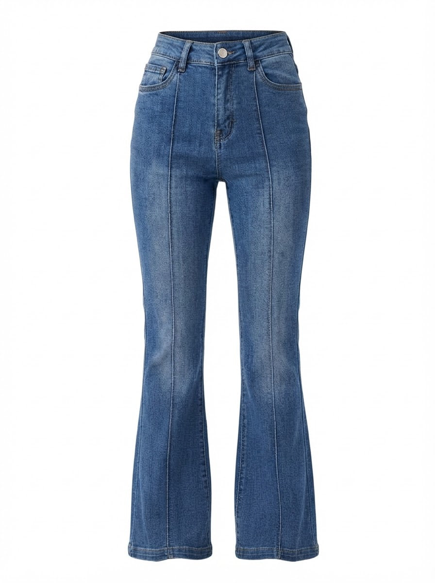 High Rise Stretch Flared Jeans