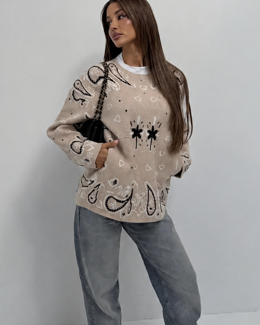 Stone Paisley Pattern Knit