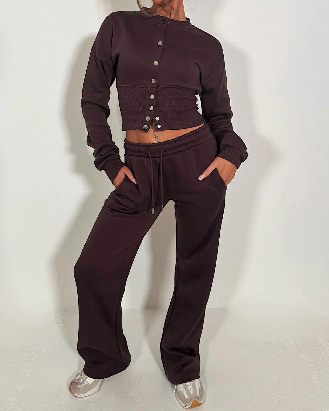Chocolate Corset Sweat and Joggers Suit