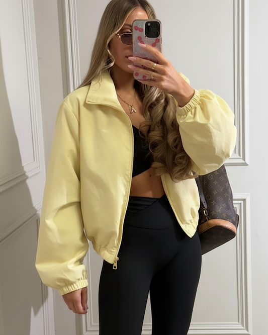 Lemon High Neck Nylon Jacket