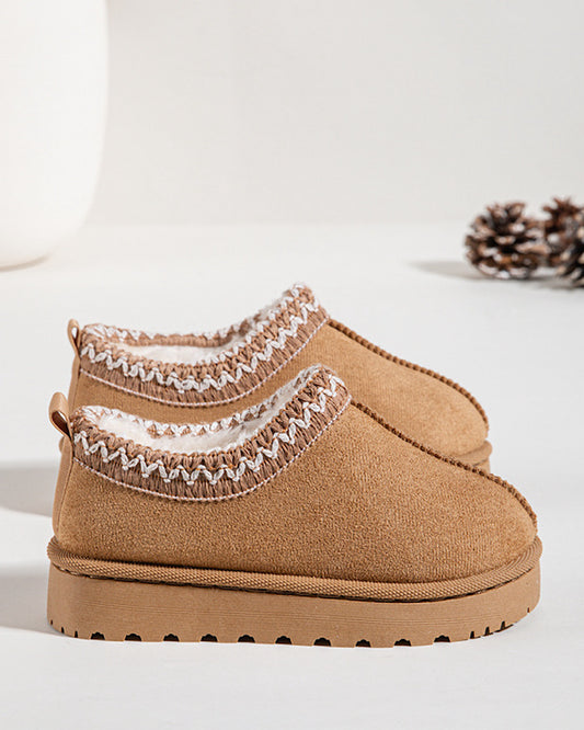 Kids Camel Faux Suede Boots