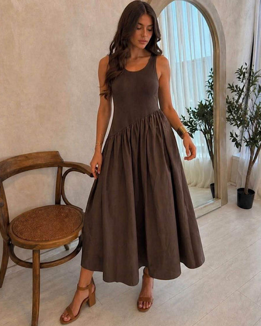 Chocolate Vest Maxi Dress