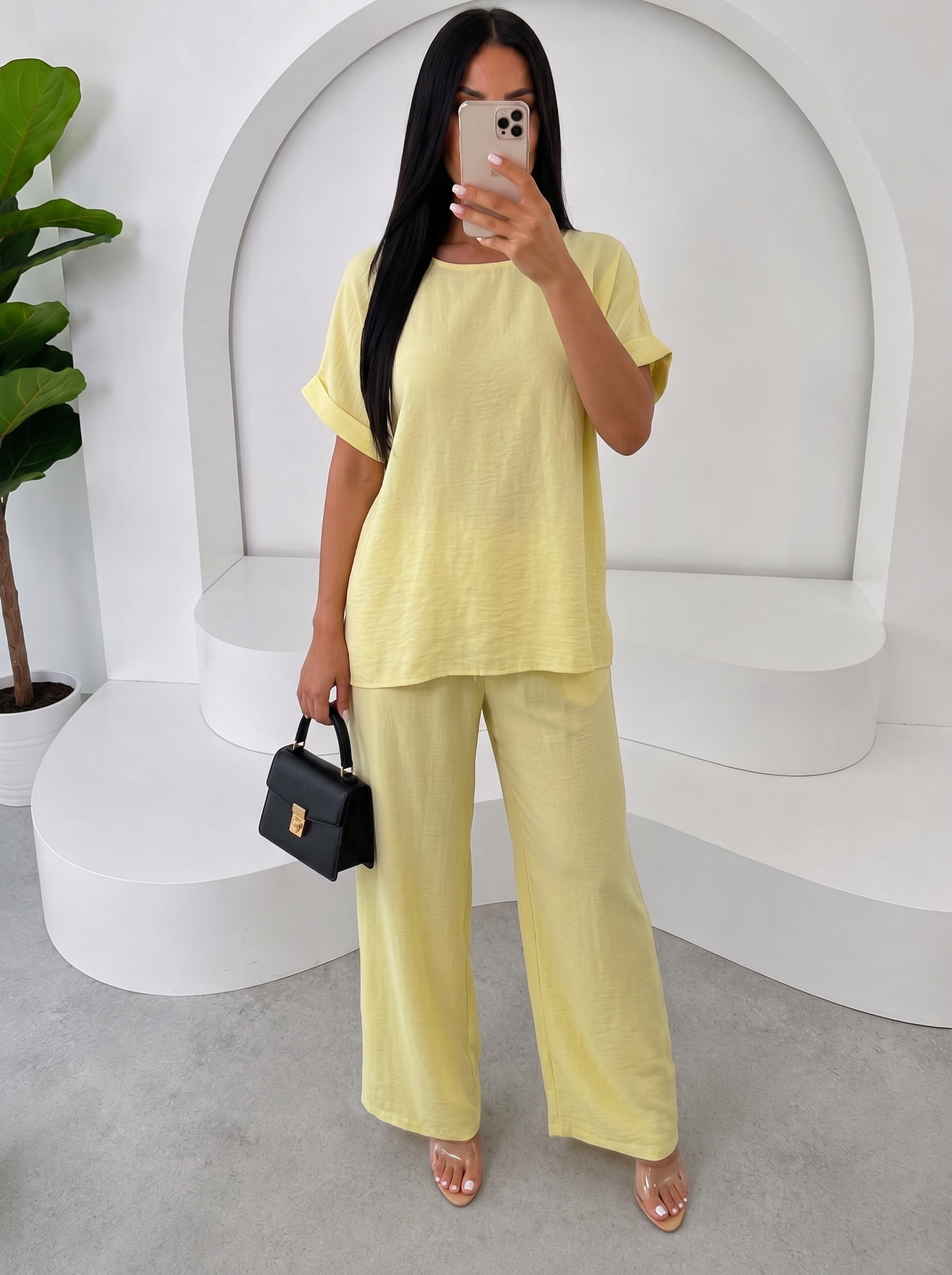 Yellow Top and Trousers Co Ord Suit