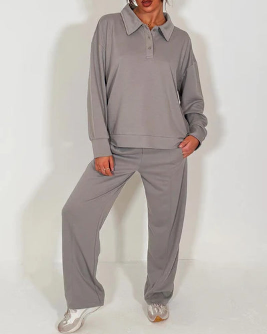 Collared Top & Joggers Set