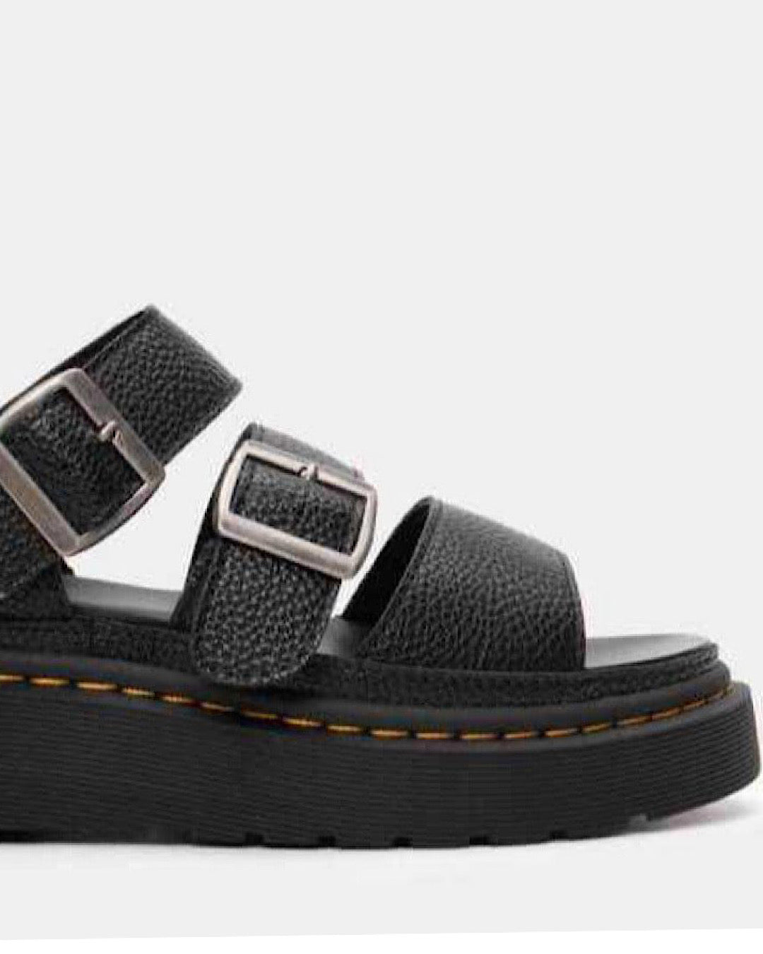 Black Platform Buckle Sandals