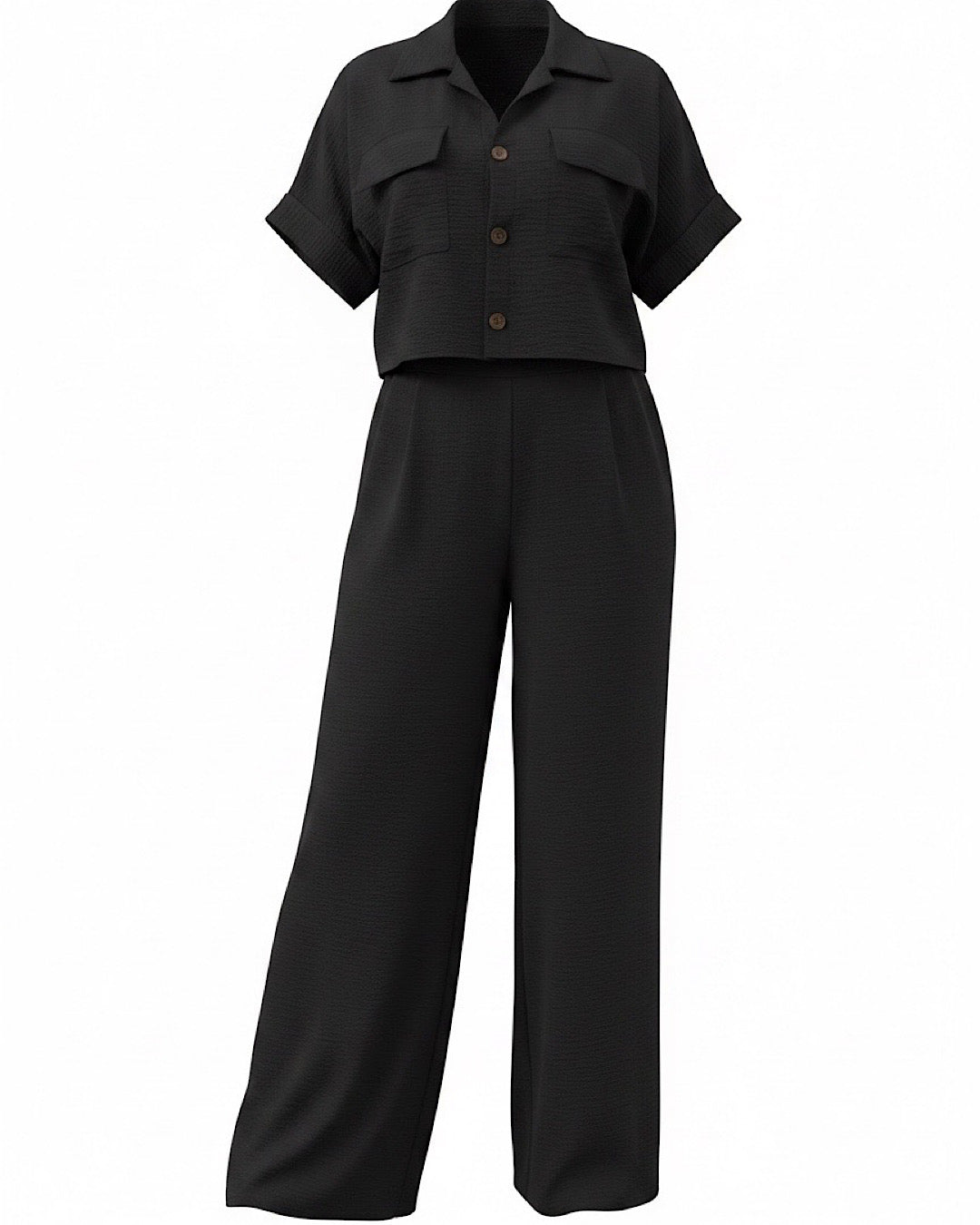 Black Shirt and Trousers Suit