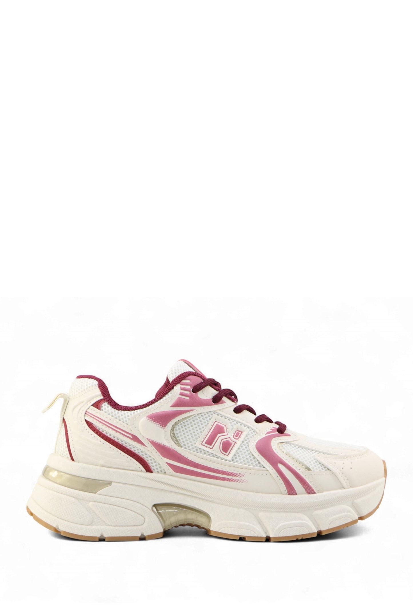 Pink Beige Chunky Lace Up Trainers