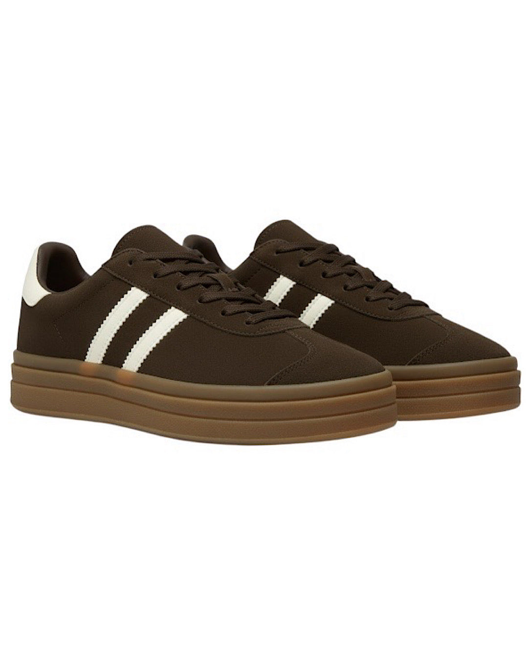 Brown Gum-Sole Platform Trainers