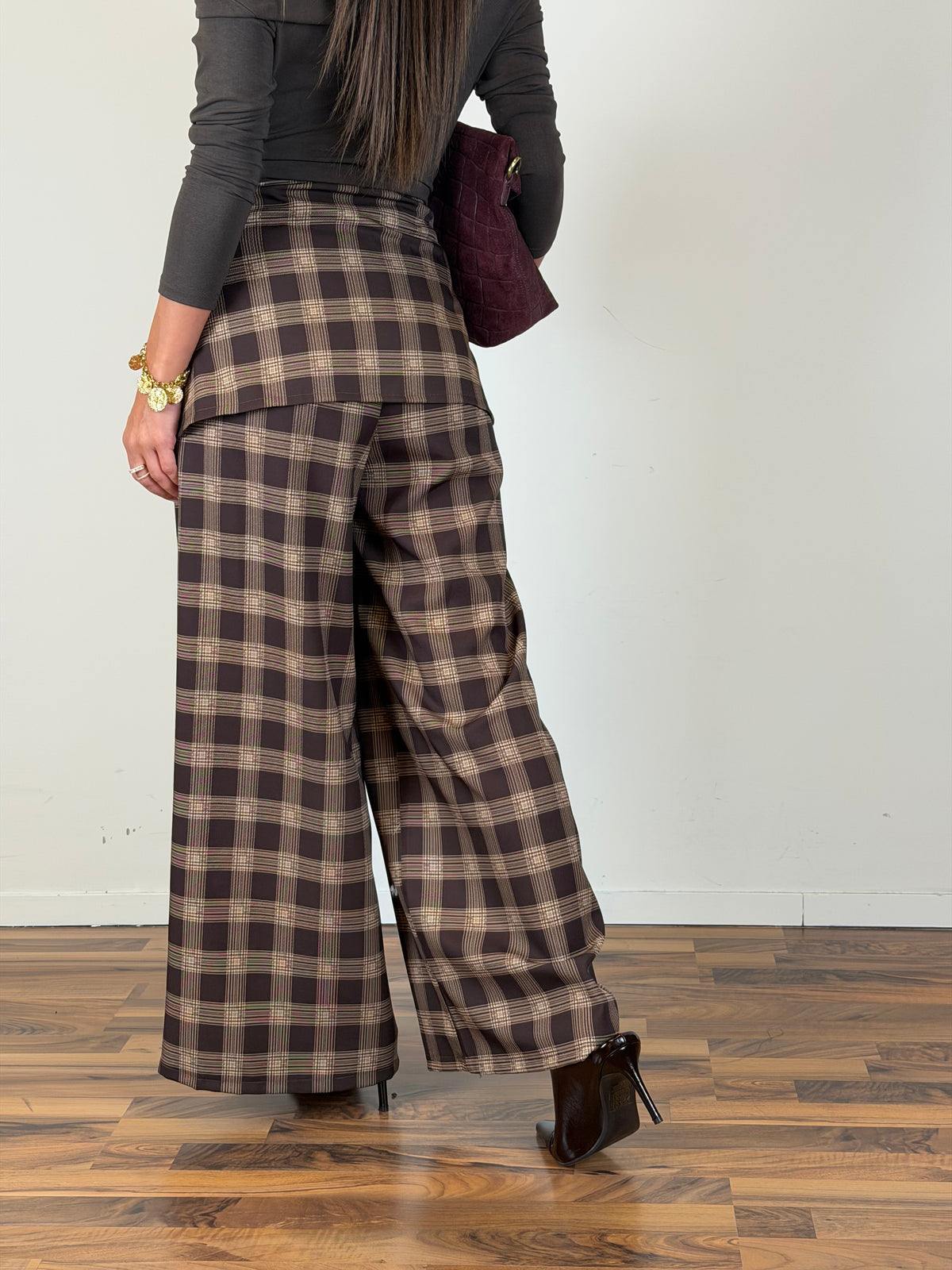 Brown Check Trousers