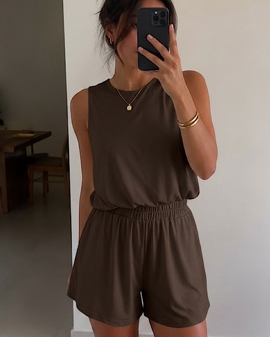 Chocolate Bubble Top and Shorts Co Ord