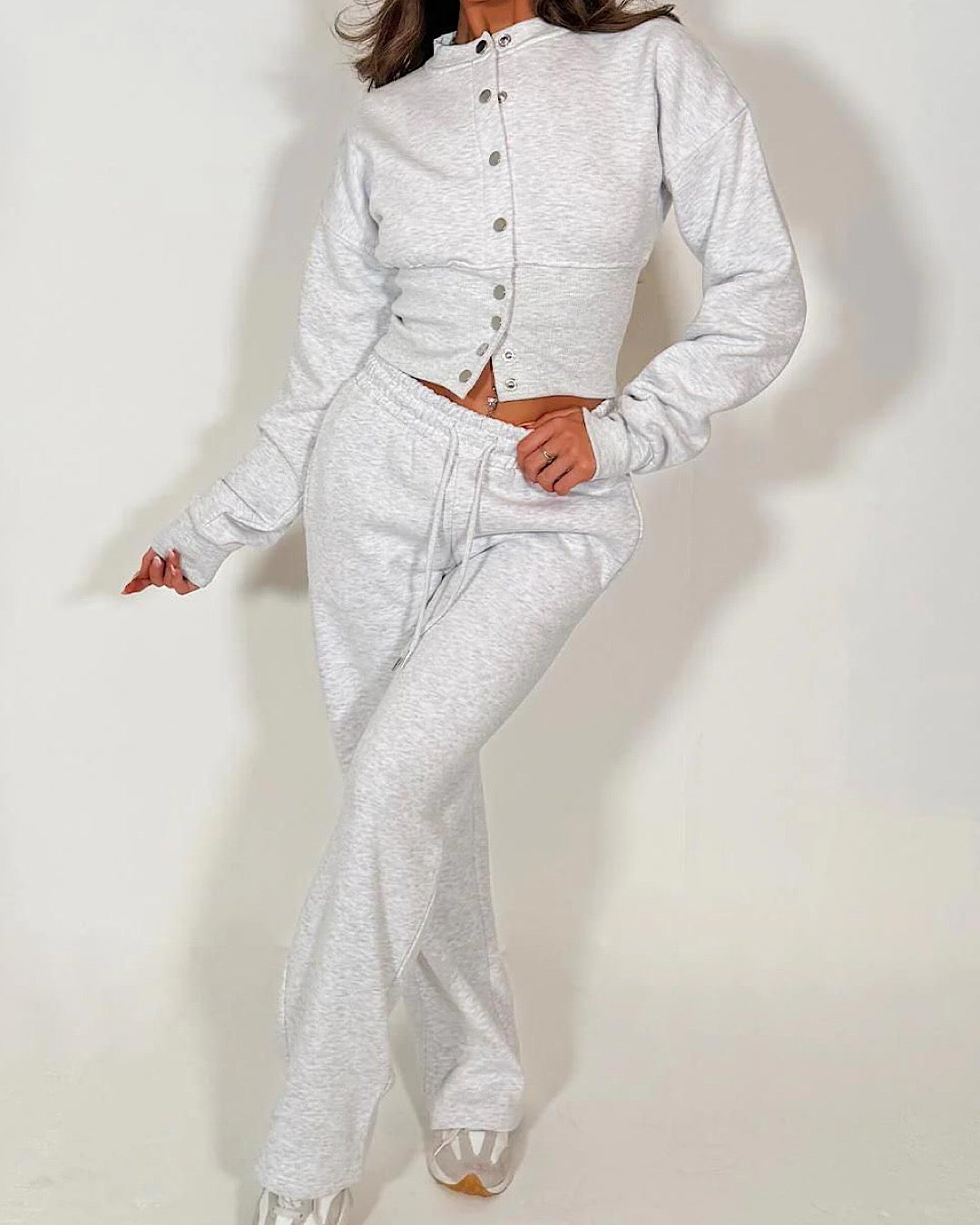 Grey Corset Sweat and Joggers Suit