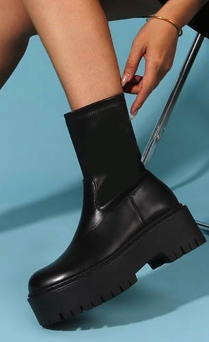Black Chunky Ankle Boots
