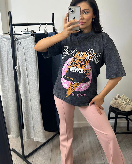 Rock and Roll Acid Wash Tee