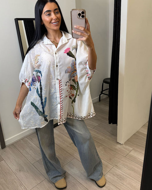 Wide Leg Blue Jeans