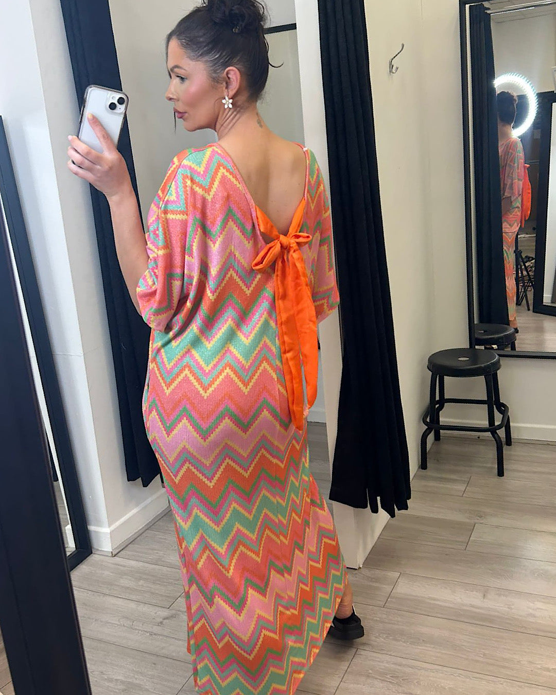 Orange Zig Zag Maxi Dress