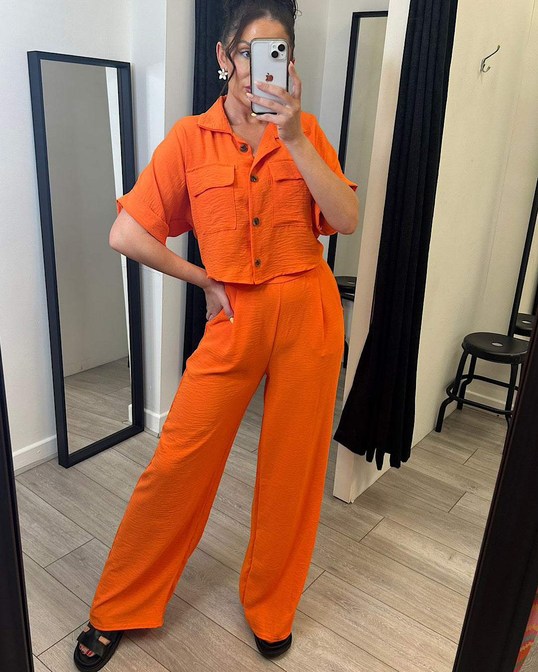 Orange Shirt and Trousers Co Ord Suit