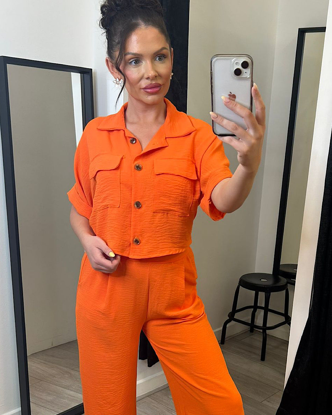 Orange Shirt and Trousers Co Ord Suit