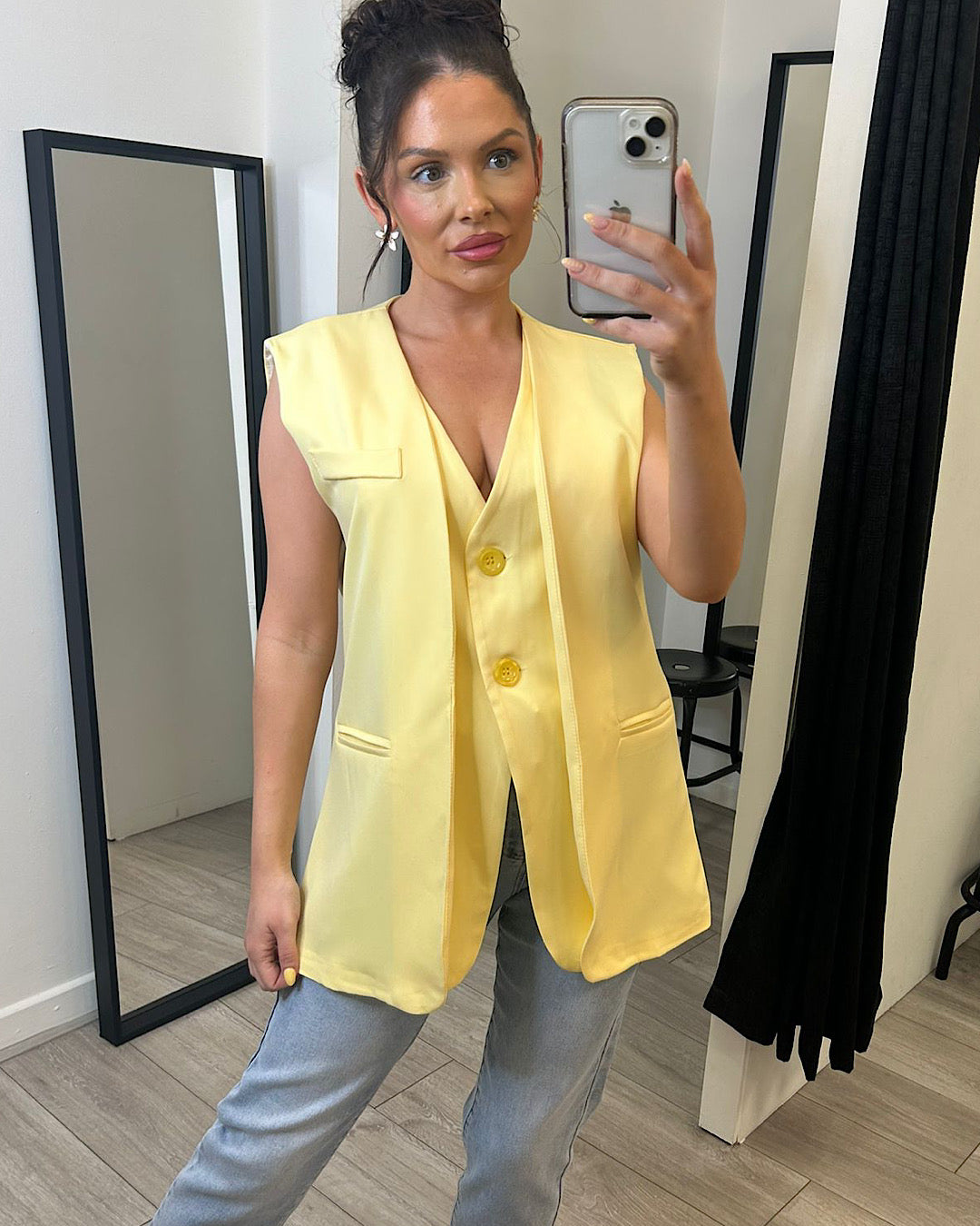 Yellow Double Layered Blazer Waistcoat