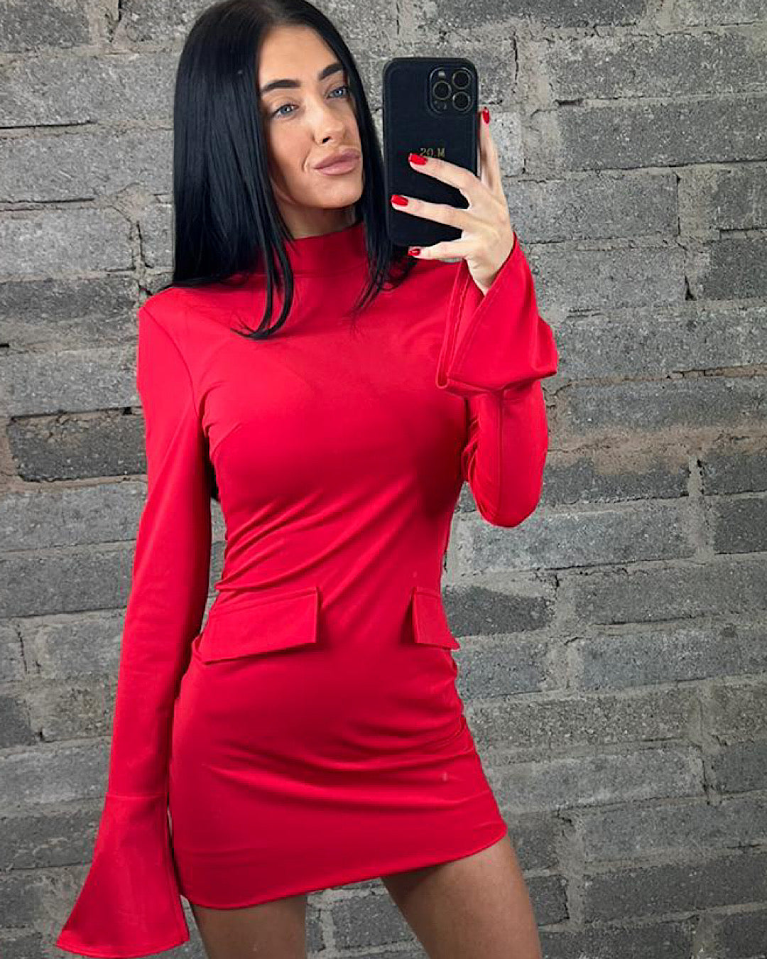 Red Dress with Pocket