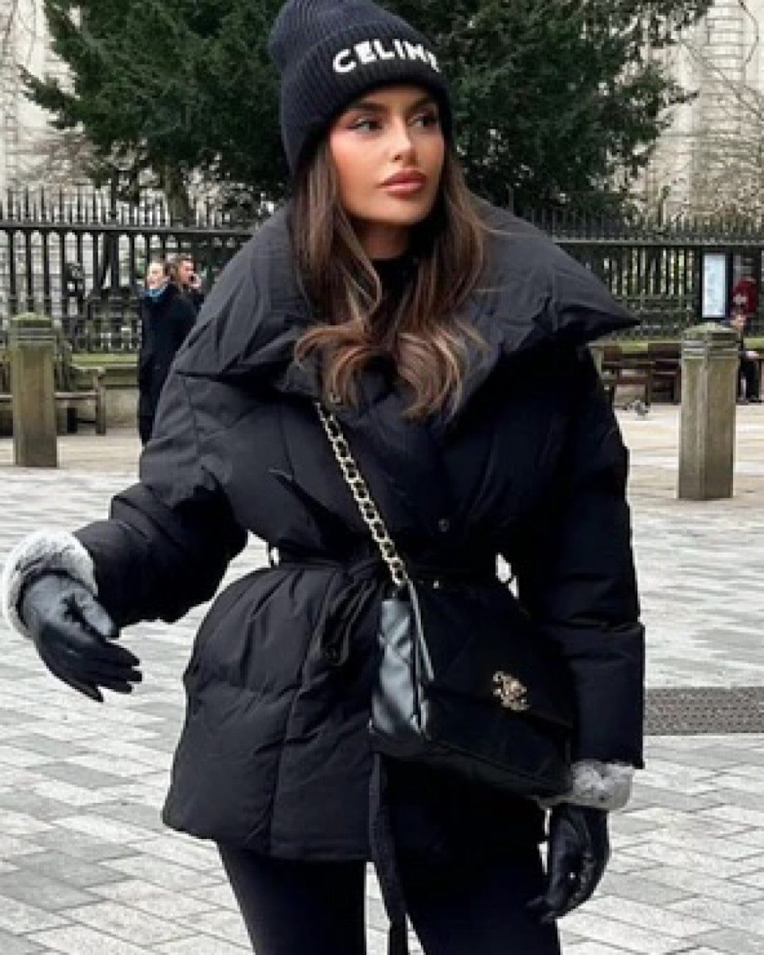 Black Belted Puffer Coat