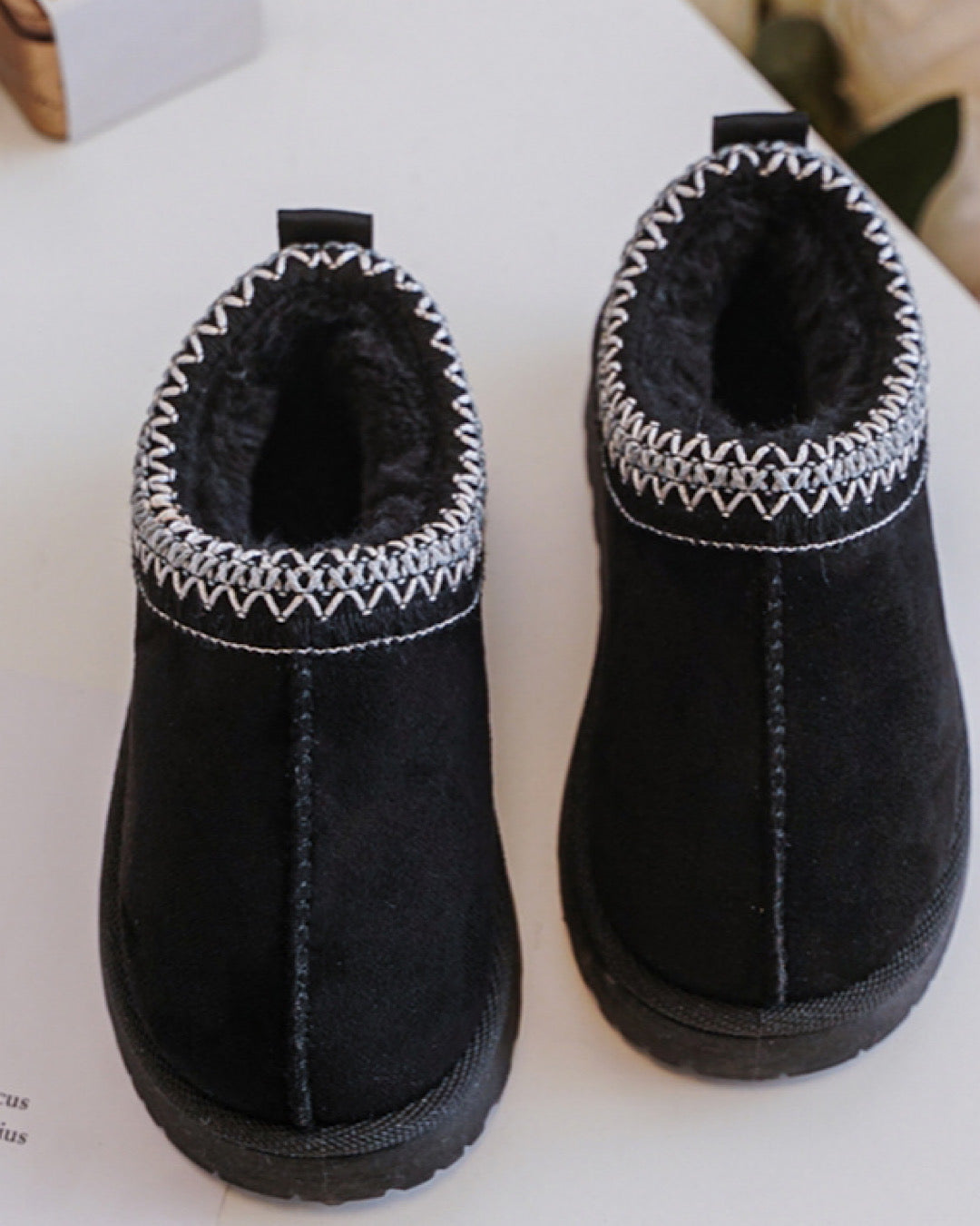 Kids Black Faux Suede Boots